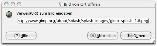 Das Dialogfenster Bild von Ort öffnen